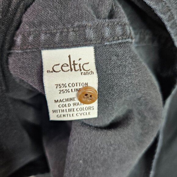 Celtic Ranchwear Cotton Linen Collarless Traditional Irish Casual Shirt Sz 2XL - Picture 6 of 7